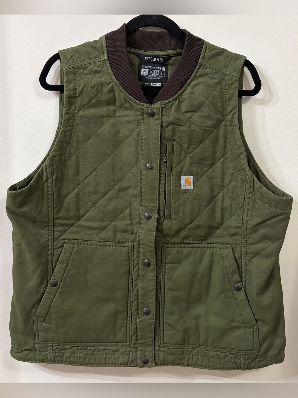 Carhartt Women’s XL Rugged Flex Relaxed Fit Canvas Insulated Rib Collar Vest